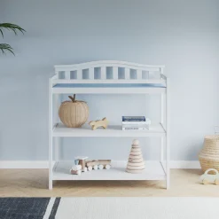 Arch Top Baby Changing Table, Matte White