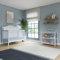 Arch Top Baby Changing Table, Matte White