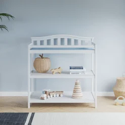 Arch Top Baby Changing Table, Matte White