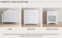 Arch Top Baby Changing Table, Matte White