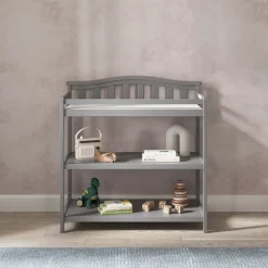 Arch Top Baby Changing Table, Cool Gray