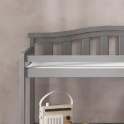 Arch Top Baby Changing Table, Cool Gray