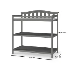 Arch Top Baby Changing Table, Cool Gray
