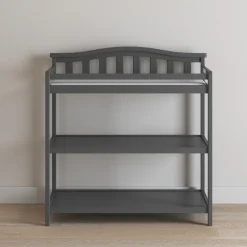 Arch Top Baby Changing Table, Cool Gray