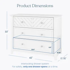 Atwood 3-Drawer Dresser, Matte White