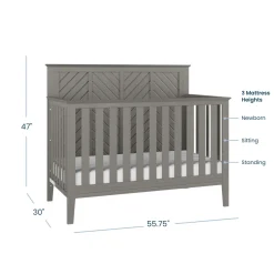 Atwood 4-in-1 Convertible Crib, Lunar Gray