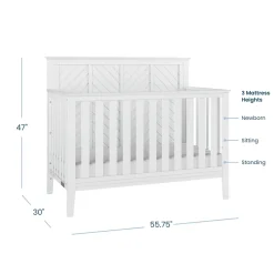 Atwood 4-in-1 Convertible Crib, Matte White