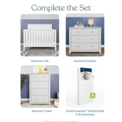 Atwood 4-in-1 Convertible Crib, Matte White