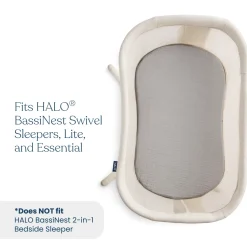 BassiNest® Fitted Sheet 100% Organic Cotton Muslin 2-Pack