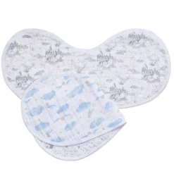 boutique 100% cotton muslin burpy bibs 2 pack