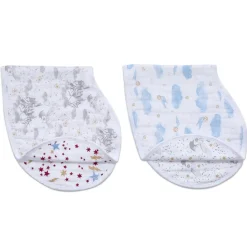 boutique 100% cotton muslin burpy bibs 2 pack