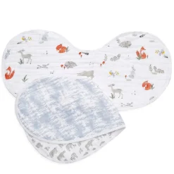 boutique 100% cotton muslin burpy bibs 2 pack
