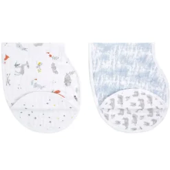 boutique 100% cotton muslin burpy bibs 2 pack