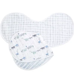 boutique 100% cotton muslin burpy bibs 2 pack