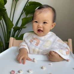boutique 100% cotton muslin burpy bibs 2 pack