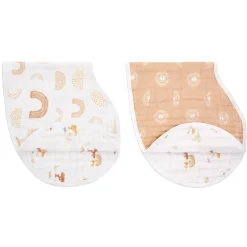 boutique 100% cotton muslin burpy bibs 2 pack
