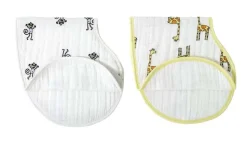 boutique 100% cotton muslin burpy bibs 2 pack