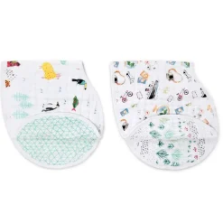 boutique 100% cotton muslin burpy bibs 2 pack