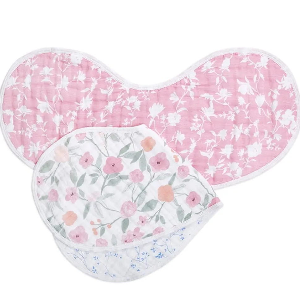 boutique 100% cotton muslin burpy bibs 2 pack