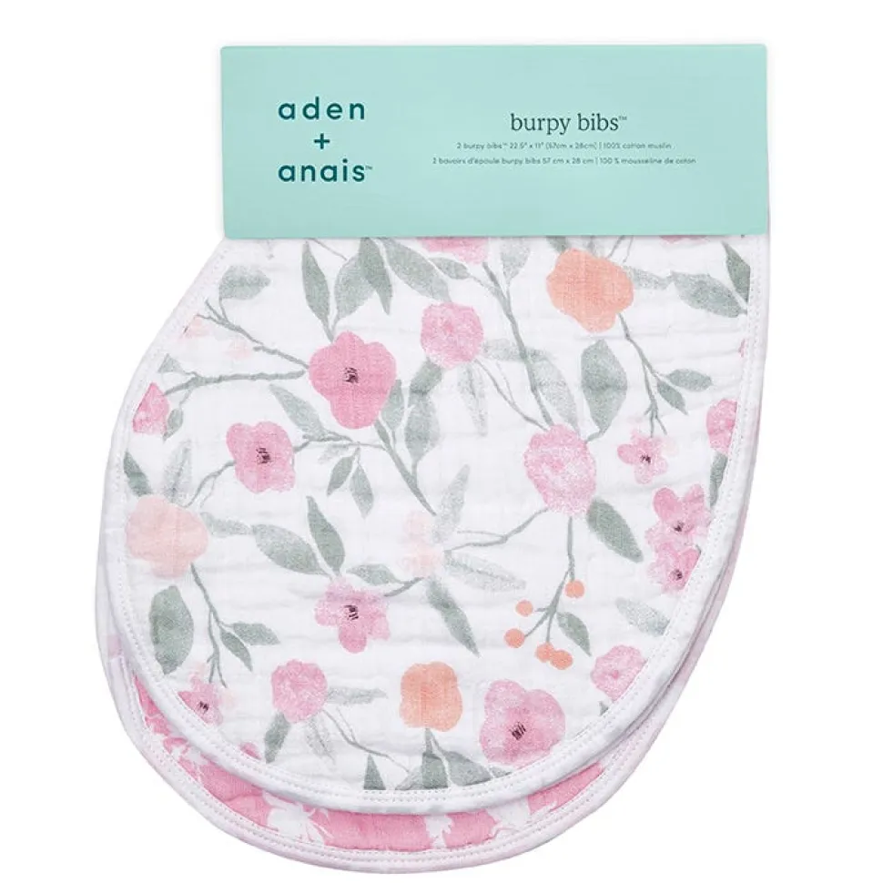 boutique 100% cotton muslin burpy bibs 2 pack