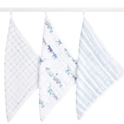 boutique 100% cotton muslin oversized washcloths 3 pack