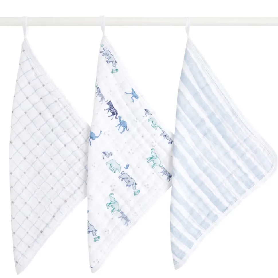boutique 100% cotton muslin oversized washcloths 3 pack