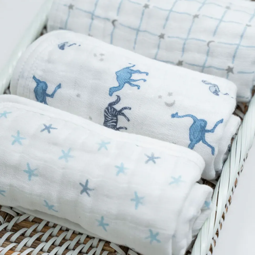 boutique 100% cotton muslin oversized washcloths 3 pack