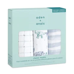 boutique 100% cotton muslin oversized washcloths 3 pack