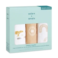 boutique 100% cotton muslin oversized washcloths 3 pack