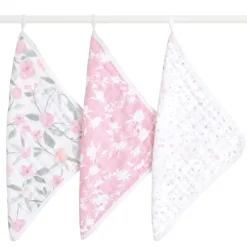 boutique 100% cotton muslin oversized washcloths 3 pack