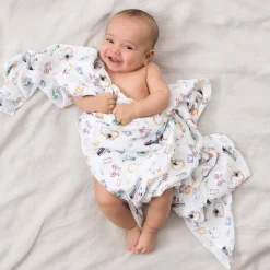 boutique 100% cotton muslin swaddle blanket 4 pack