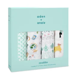 boutique 100% cotton muslin swaddle blanket 4 pack