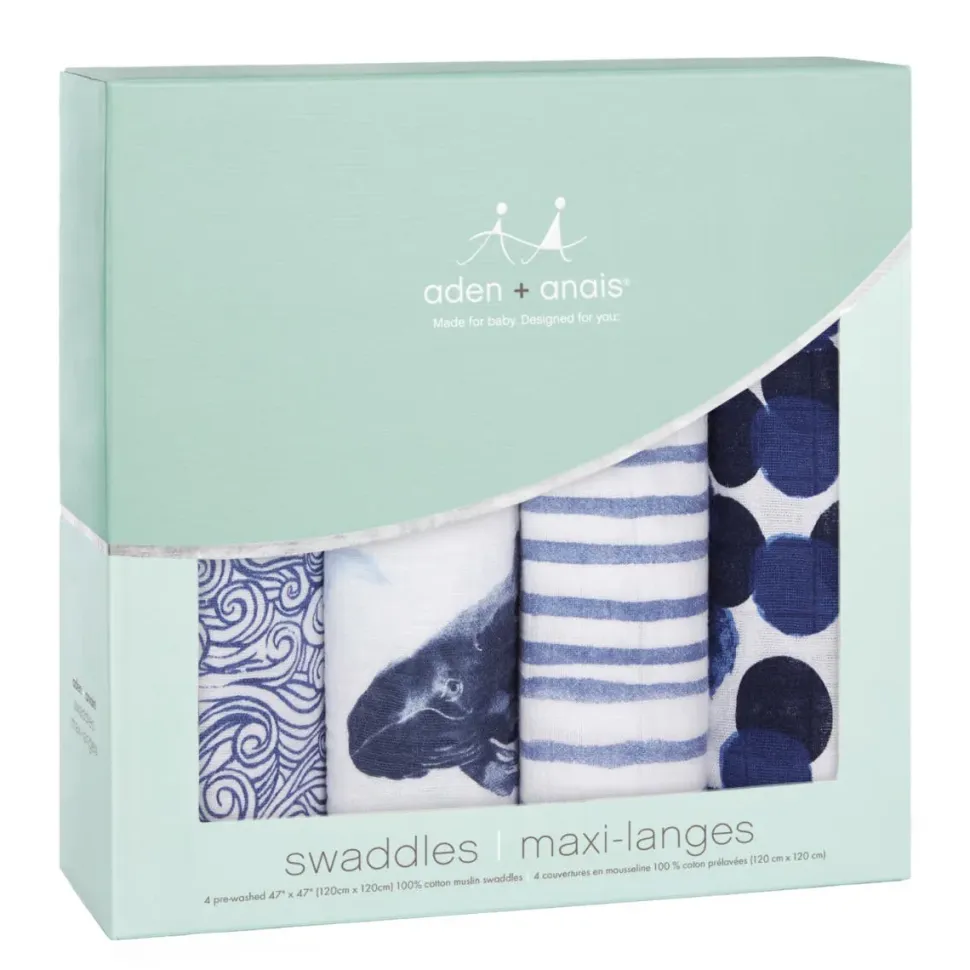 boutique 100% cotton muslin swaddle blanket 4 pack