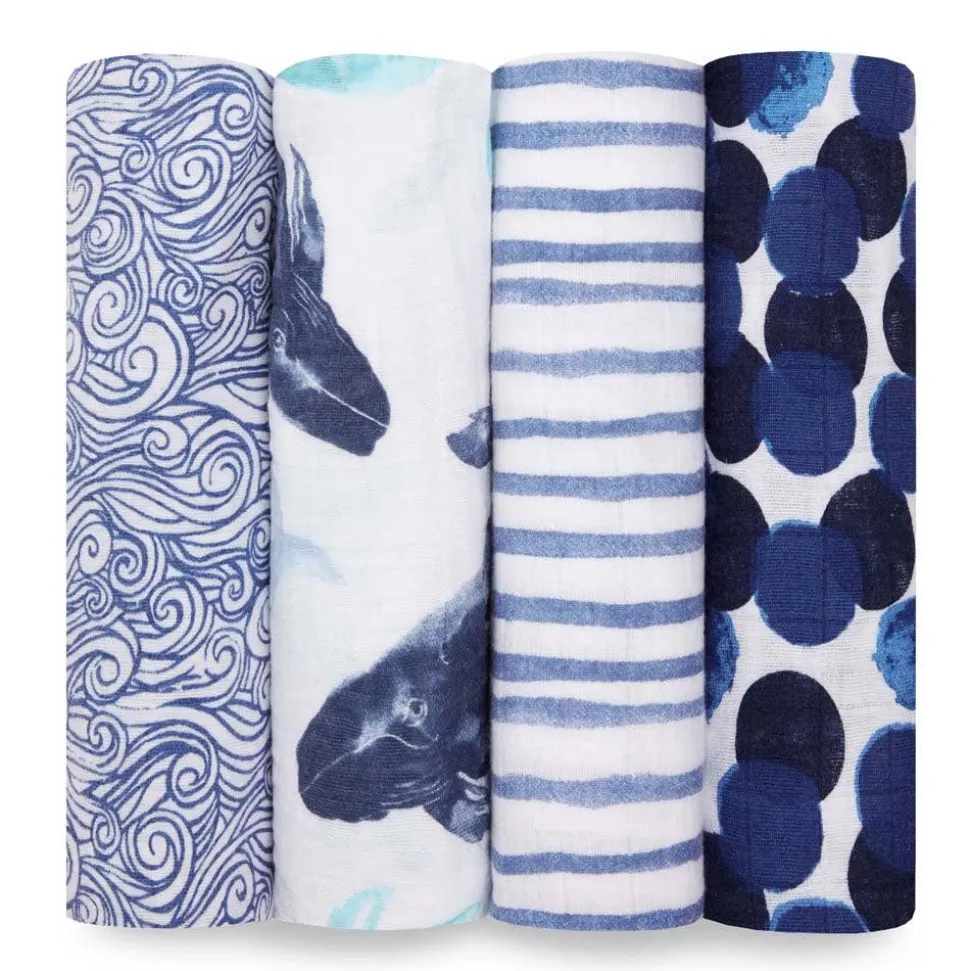 boutique 100% cotton muslin swaddle blanket 4 pack
