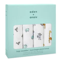 boutique 100% cotton muslin swaddle blanket 4 pack