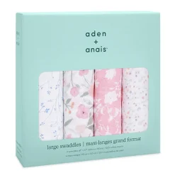 boutique 100% cotton muslin swaddle blanket 4 pack