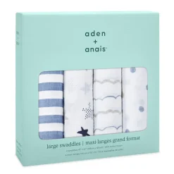 boutique 100% cotton muslin swaddle blanket 4 pack
