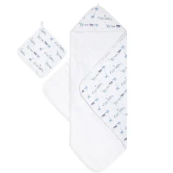 boutique 100% cotton oversized muslin backed towel + washcloth set