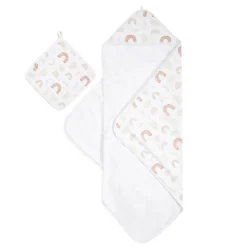 boutique 100% cotton oversized muslin backed towel + washcloth set