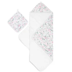 boutique 100% cotton oversized muslin backed towel + washcloth set