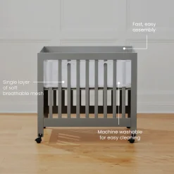 Breathable Mesh Crib Liner for Mini Crib