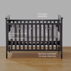 Breathable Mesh Crib Liner for Full Sized Solid End Crib