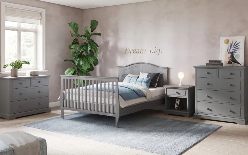 Camden 4-in-1 Convertible Crib, Cool Grey