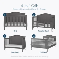 Camden 4-in-1 Convertible Crib, Cool Grey