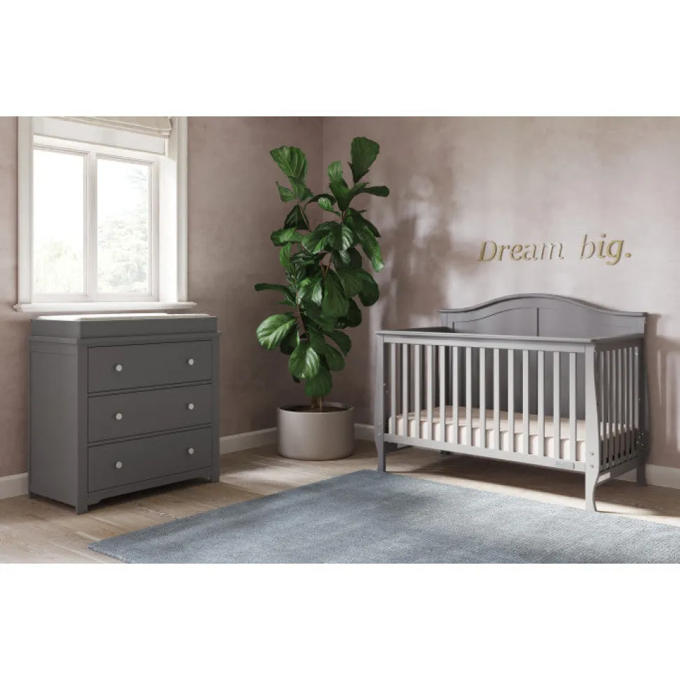 Camden 4-in-1 Convertible Crib, Cool Grey