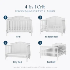 Camden 4-in-1 Convertible Crib, Matte White