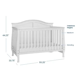 Camden 4-in-1 Convertible Crib, Matte White