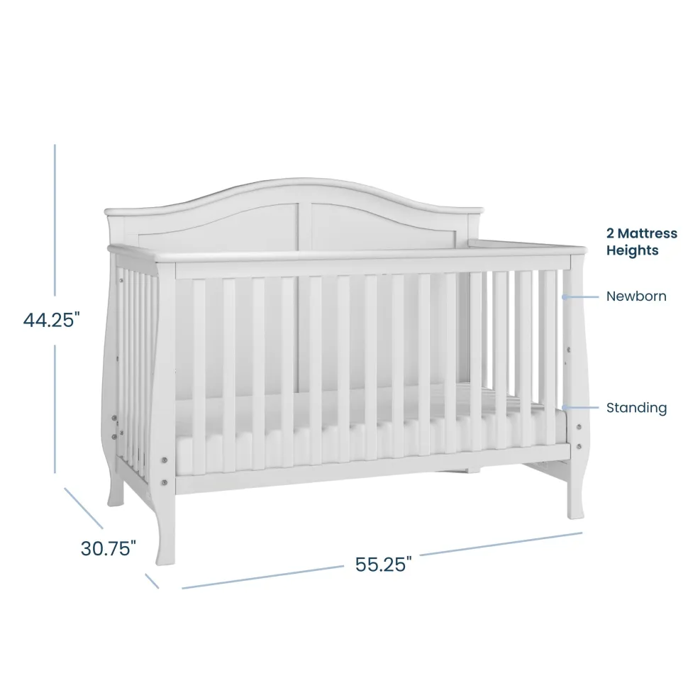 Camden 4-in-1 Convertible Crib, Matte White