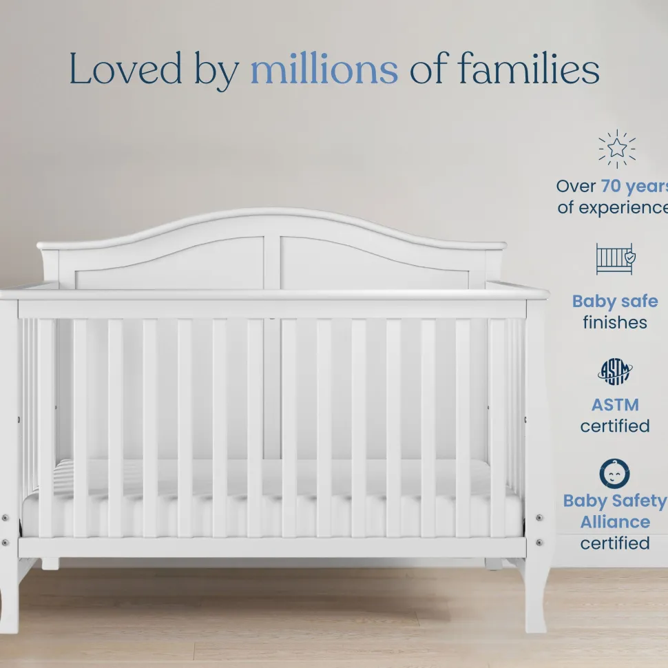 Camden 4-in-1 Convertible Crib, Matte White