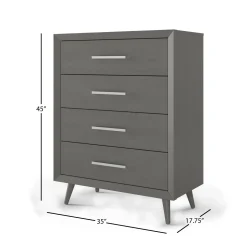 Cranbrook 4 Drawer Chest, Lunar Gray